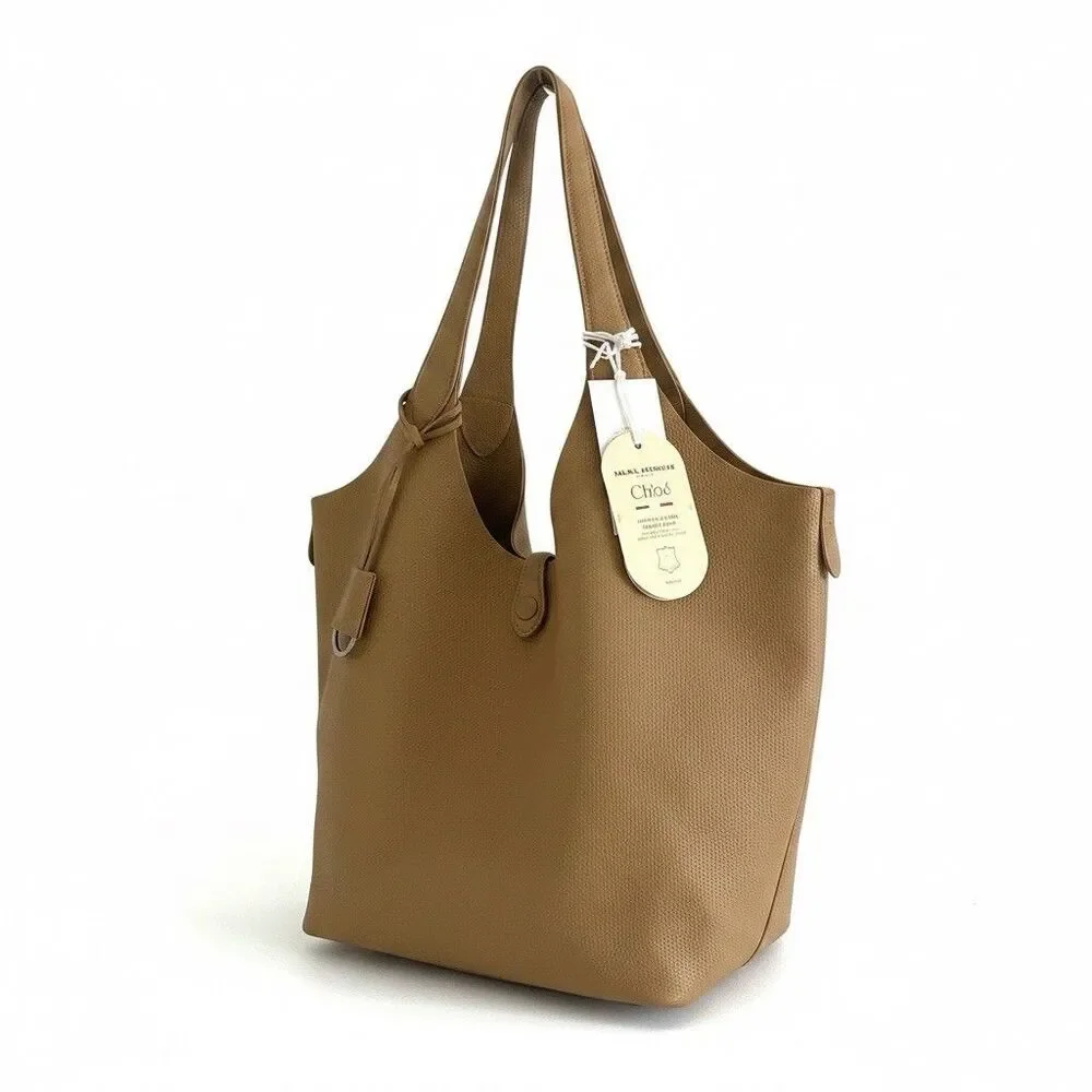 NWT Viola Castellani Tan Leather Hobo Bag Made in Italy Convertible Shopper Tote